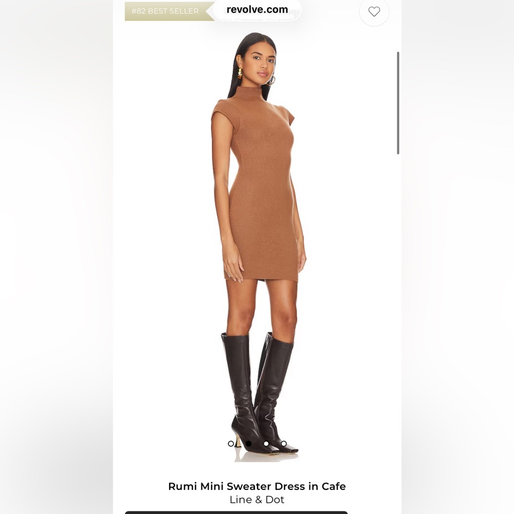 Line & Dot Tan Mini Sweater Dress
